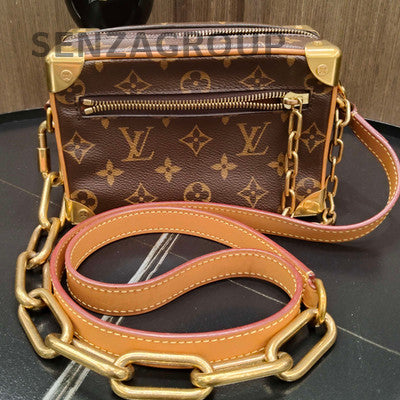 Louis Vuitton Trunk Monogram Brown Gold Chain Crossbody Bag Women