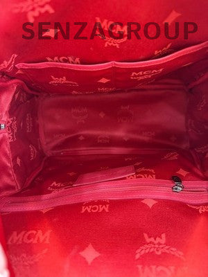 MCM Red Backpack Unisex Classic Fashion