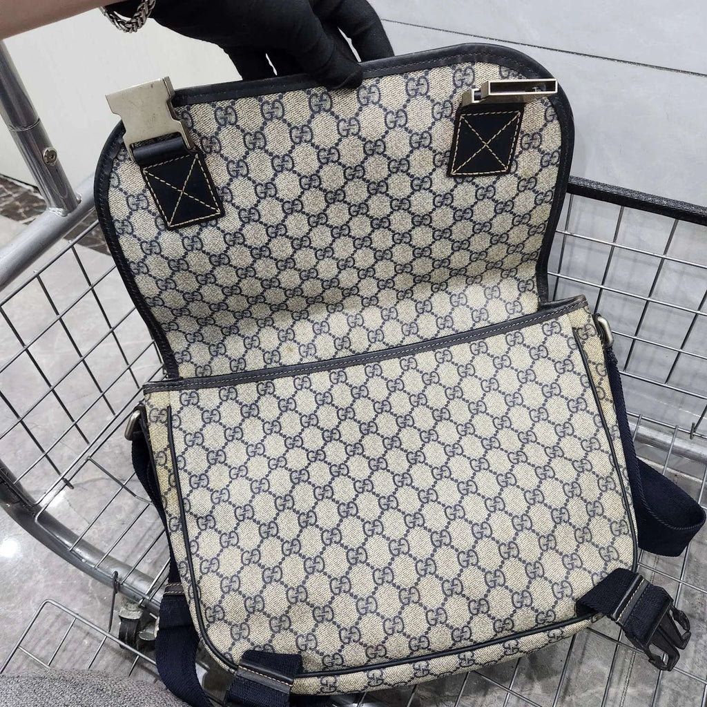 Gucci GG Canvas Flap Messenger Shoulder Crossbody For Women