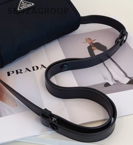 Prada Cini Re-Nylon PM Crossbody Black Unisex Adults Classic Fashion