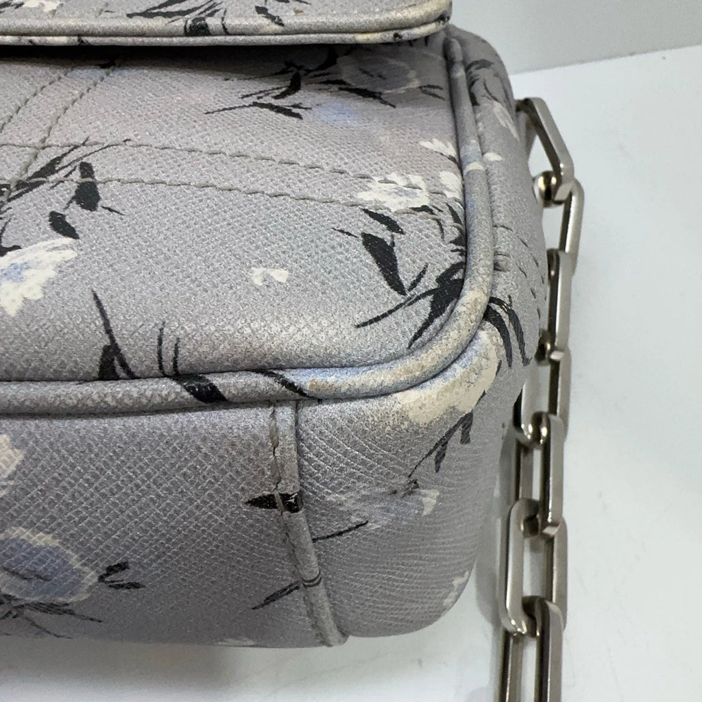 PRADA Limited Edition Gray Blue Envelope Chain Crossbody Bag For Women