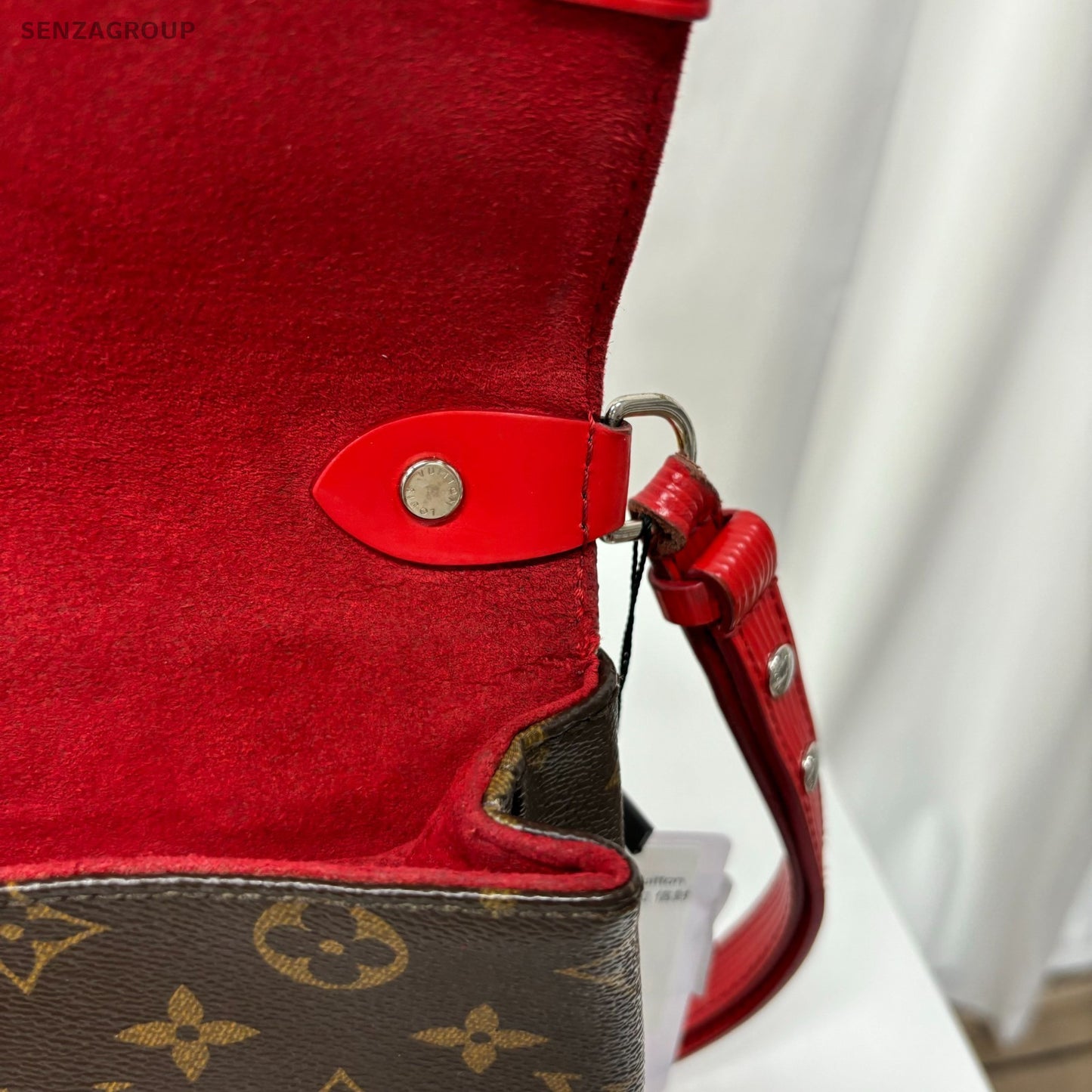 Louis Vuitton RED Epi Leather  Monogram Saint-Michel Shoulder Crossbody bag