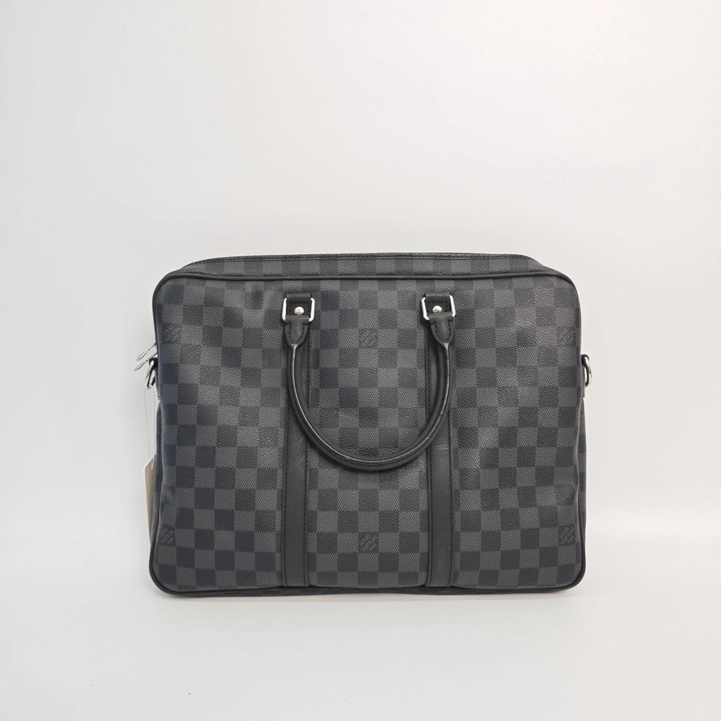 Authentic Louis Vuitton Black Gray Briefcase For Women