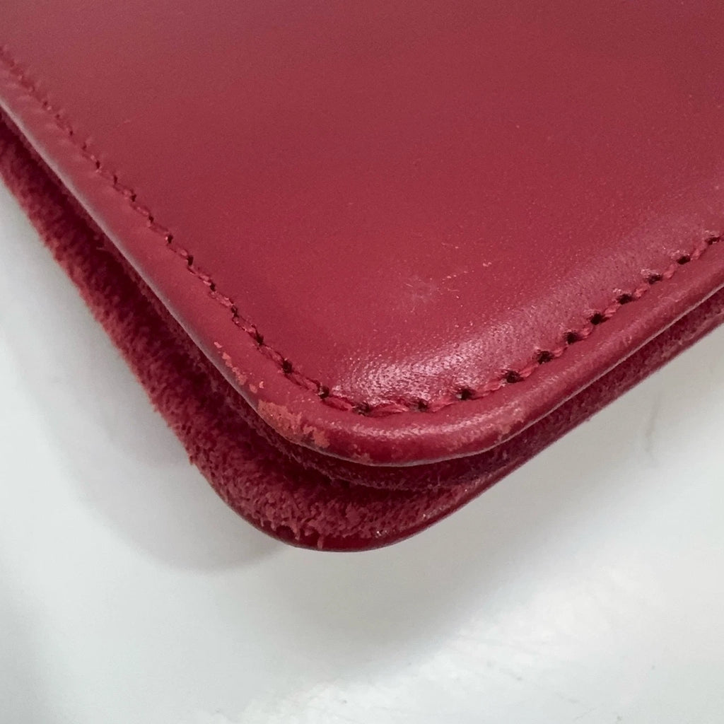 YSL Red Leather Clutch Evening Bag For Women Rare
