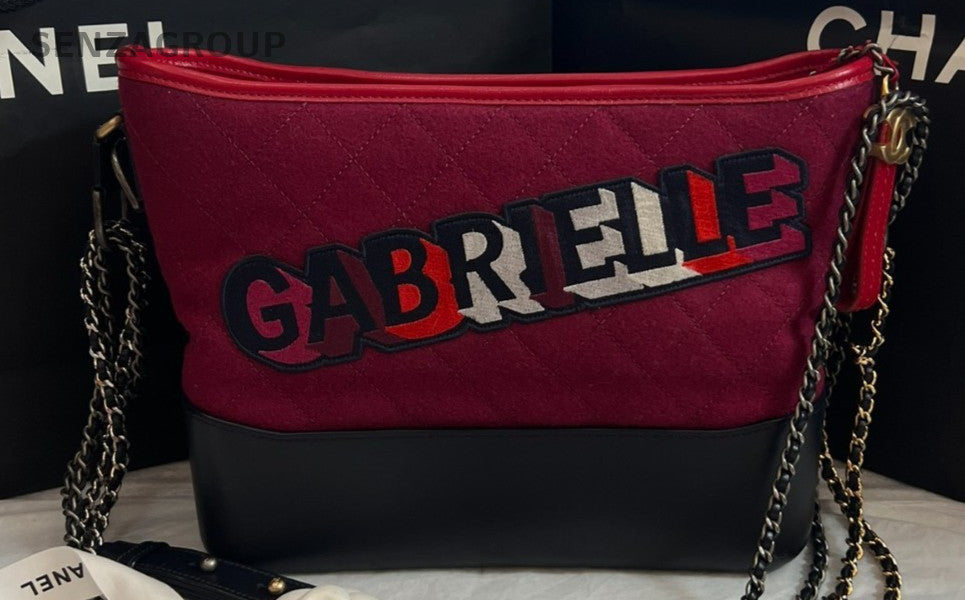 Chanel MM Gabrielle Bag Shoulder Crossbody Bag Women Red