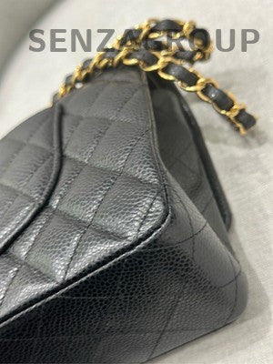 Chanel Classic Flap Medium Black Caviar Leather Chain Shoulder Bag