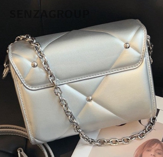 Louis Vuitton Twist Chain Shoulder Bag Crossbody Silver Women Classic