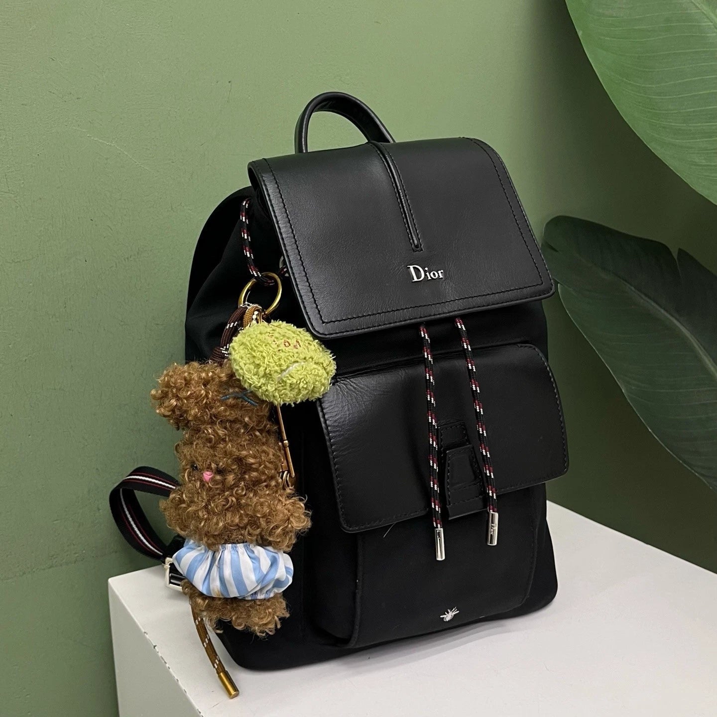 Christian Dior Color String Backpack Black Women