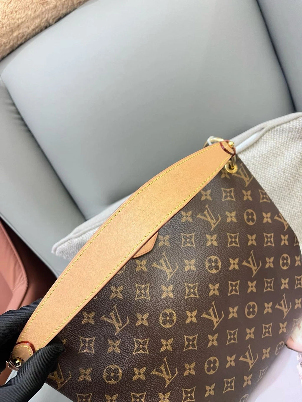 Louis Vuitton Graceful Monogram Brown Gold Shoulder Bag Excellent