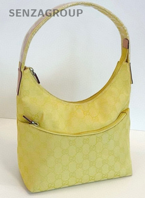 Gucci Hobo Bag 2Way Top Handle Shoulder Bag Yellow Used Women Designer Classic