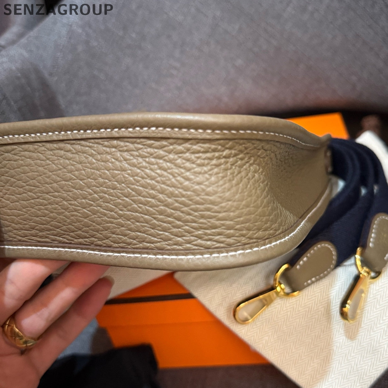 Hermès Evelyne Mini Bag Grey Gold Shoulder Crossbody Women's Fashion
