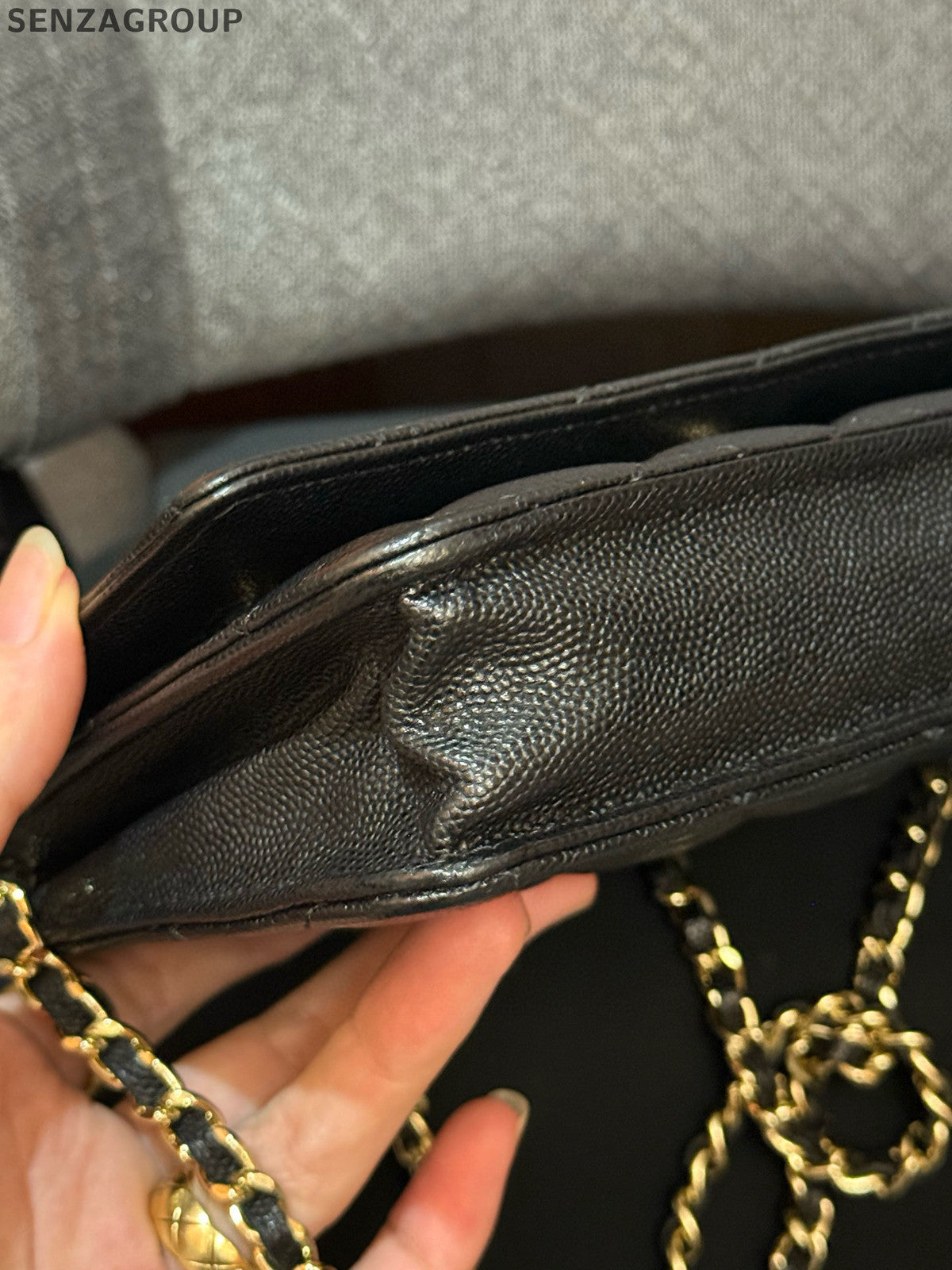 Chanel Black Gold WOC Chain Shoulder Crossbody Bag Quilted Classic