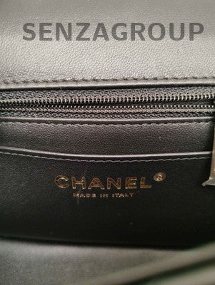 Chanel Classic Quilted Lambskin Black Gold Chain Shoulder Crossbody Bag
