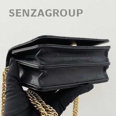 Chanel Black Gold Lambskin Charm Chain Shoulder Crossbody Bag