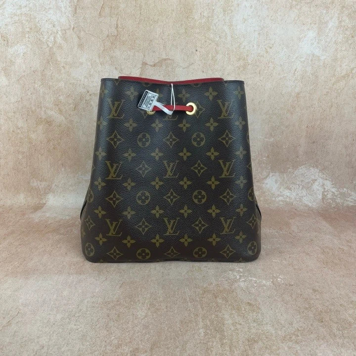 Louis Vuitton Monogram Red Medium Bucket Bag For Women