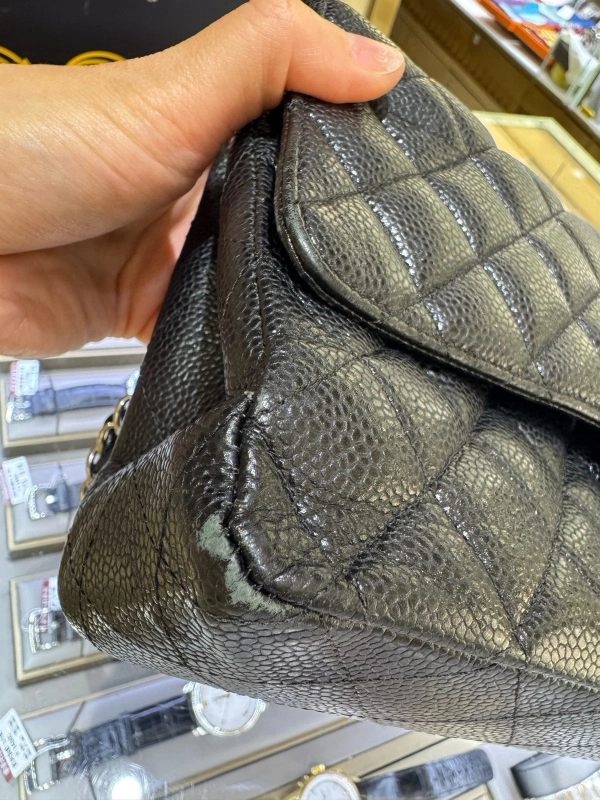 Chanel Medium Flap Black Leather Shoulder Crossbody Bag Excellent