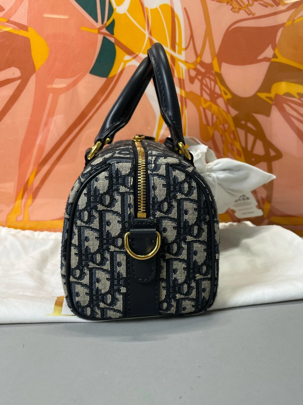 Dior Women's Embroidered Oblique Groove 20 Boston Crossbody Shoulder Handbag