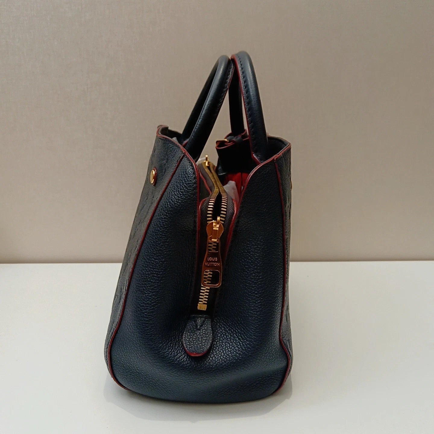 Louis Vuitton Montaigne BB Blue Crossbody Top Handle Excellent