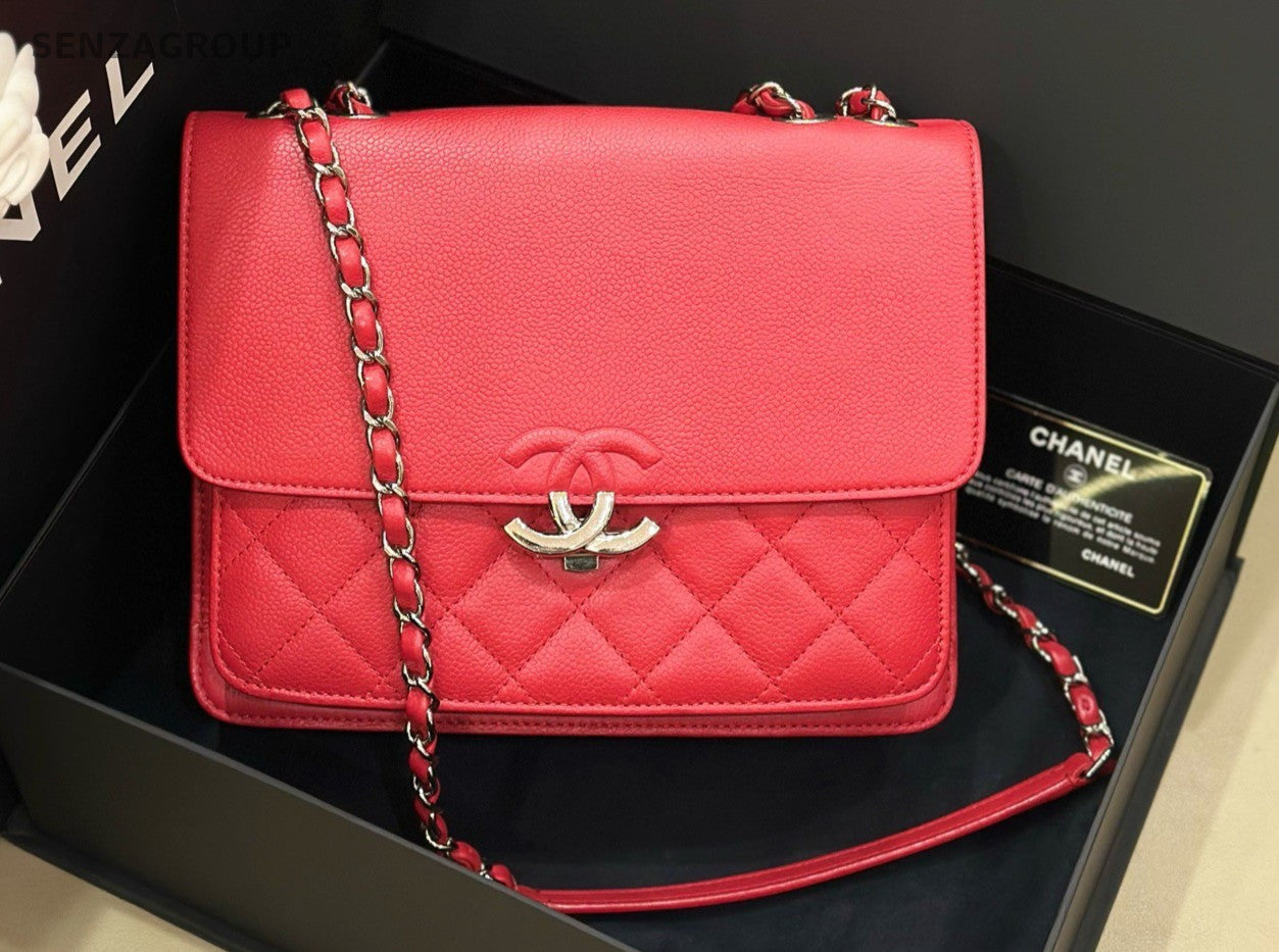 CHANEL Cuba Series Lambskin Chain Shoulder bag Crossbodyu Red Women
