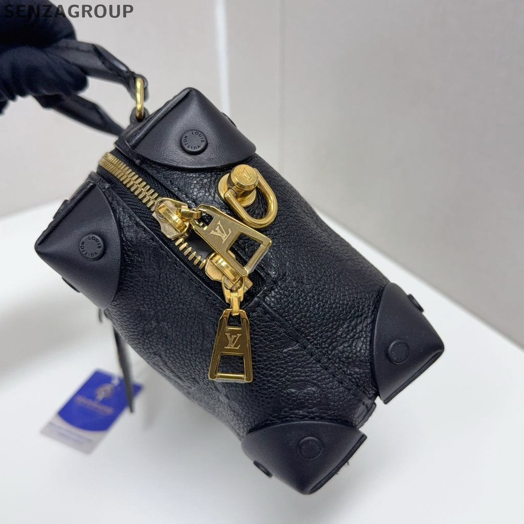 Louis Vuitton Petite Malle Chain Shoulder Bag Black Gold Women's Classic