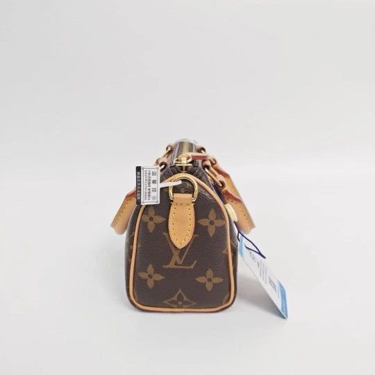 Louis Vuitton Speedy Nano Canvas Handbag Crossbody Bag Excellent