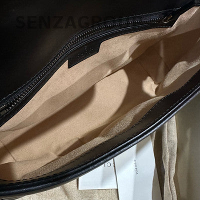Gucci Marmont 26 Medium Black Gold Chain Shoulder Crossbody Bag
