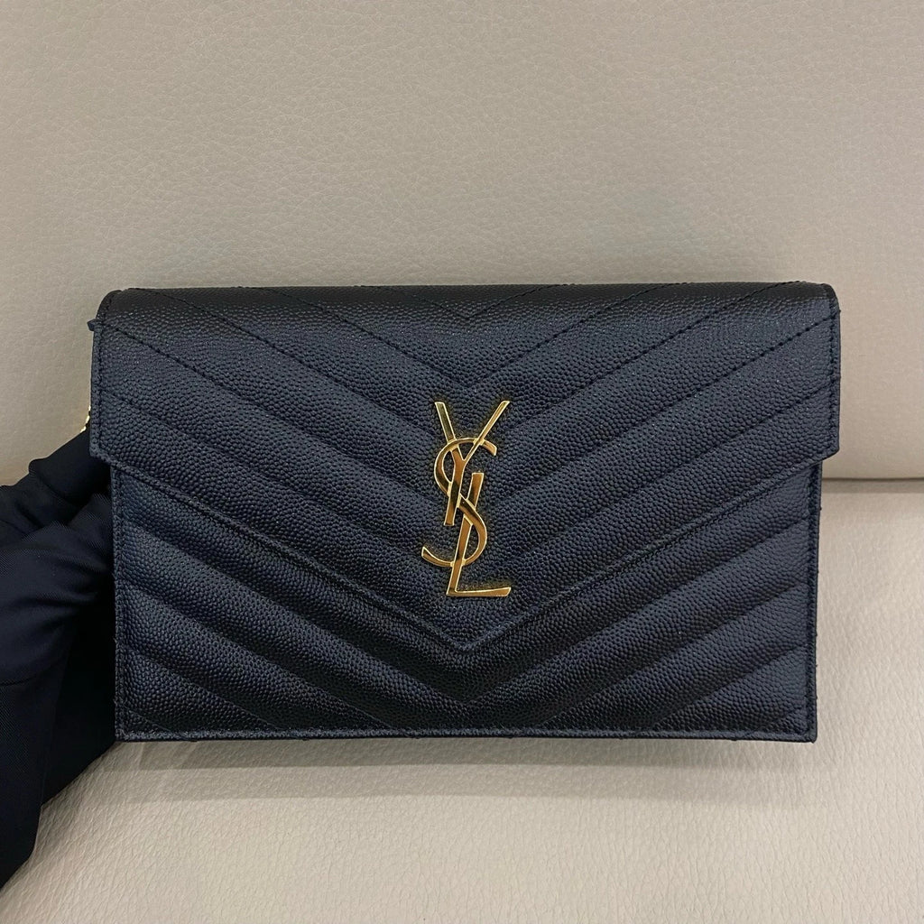 YSL Black Envelope WOC Crossbody Bag For Women