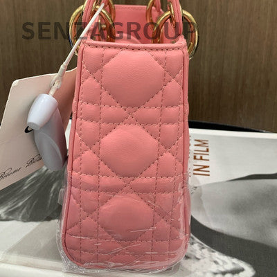 Dior Lady Dior Cannage Chain Bag Pink Gold - Classic Women's Fashion