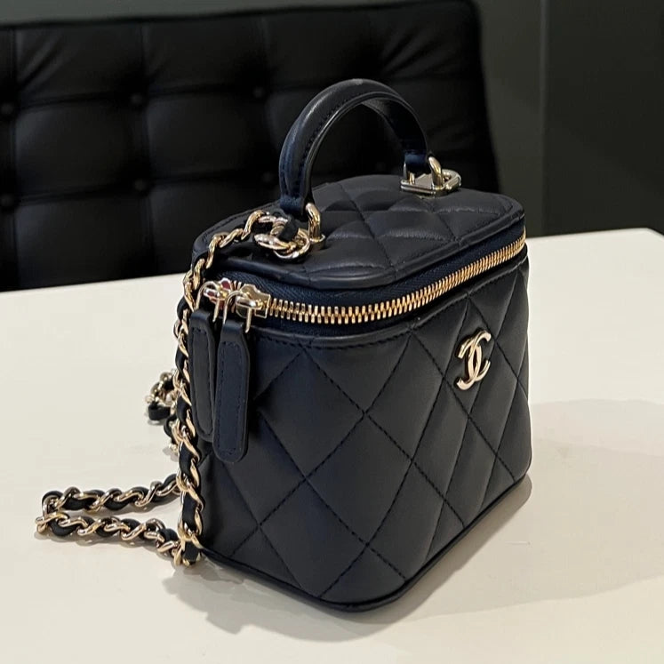 Chanel Vanity Black Top Handle Excellent