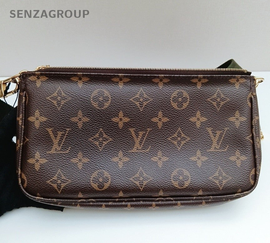 Louis Vuitton Monogram Chain Shoulder Bag Brown Gold Used Women Classic