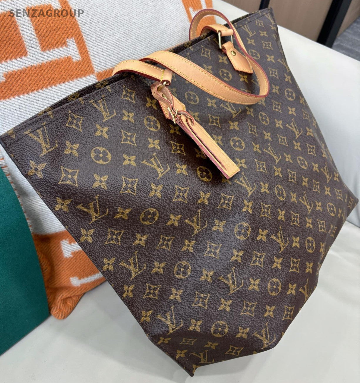 Louis Vuitton All In Monogram Shoulder Bag Brown Gold Women Classic