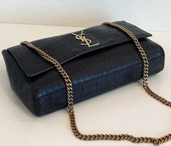 Saint Laurent Kate Double-Sided Chain Shoulder Bag Black Red Used Women Classic