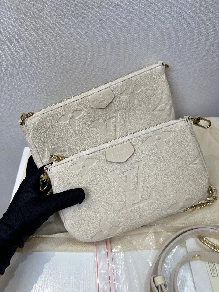 Louis Vuitton Multipochette White Crossbody Handbag Women
