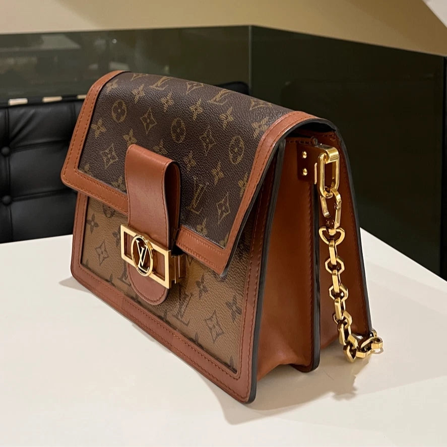 Louis Vuitton Monogram Canvas Medium Dauphine Shoulder Crossbody Bag