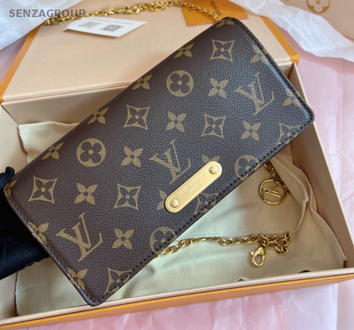 Louis Vuitton Lily Woc Monogram Chain Shoulder bag Brown Chip Version Brand NEW