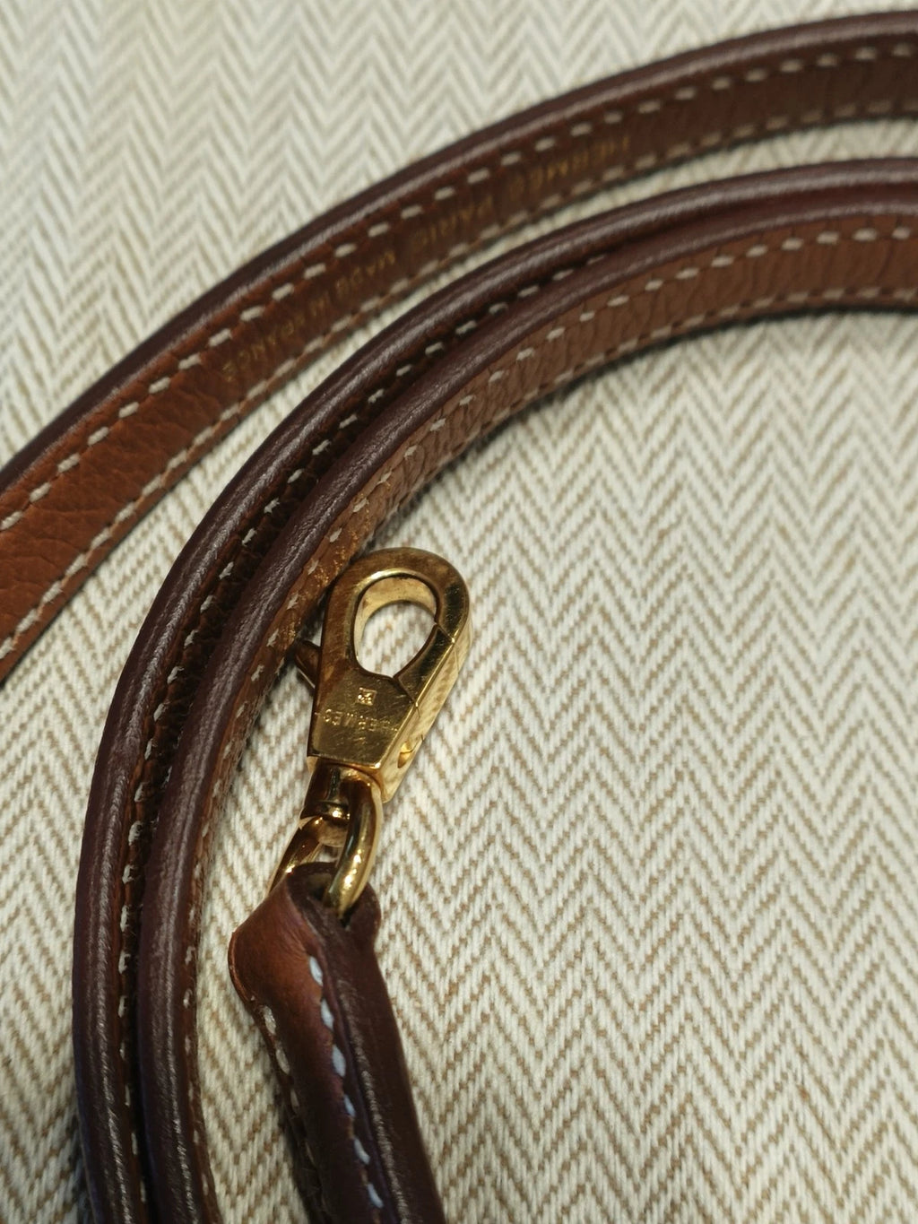 Hermes Bolide Mini Evercolor Leather Top Handle Crossbody Brown Gold Women