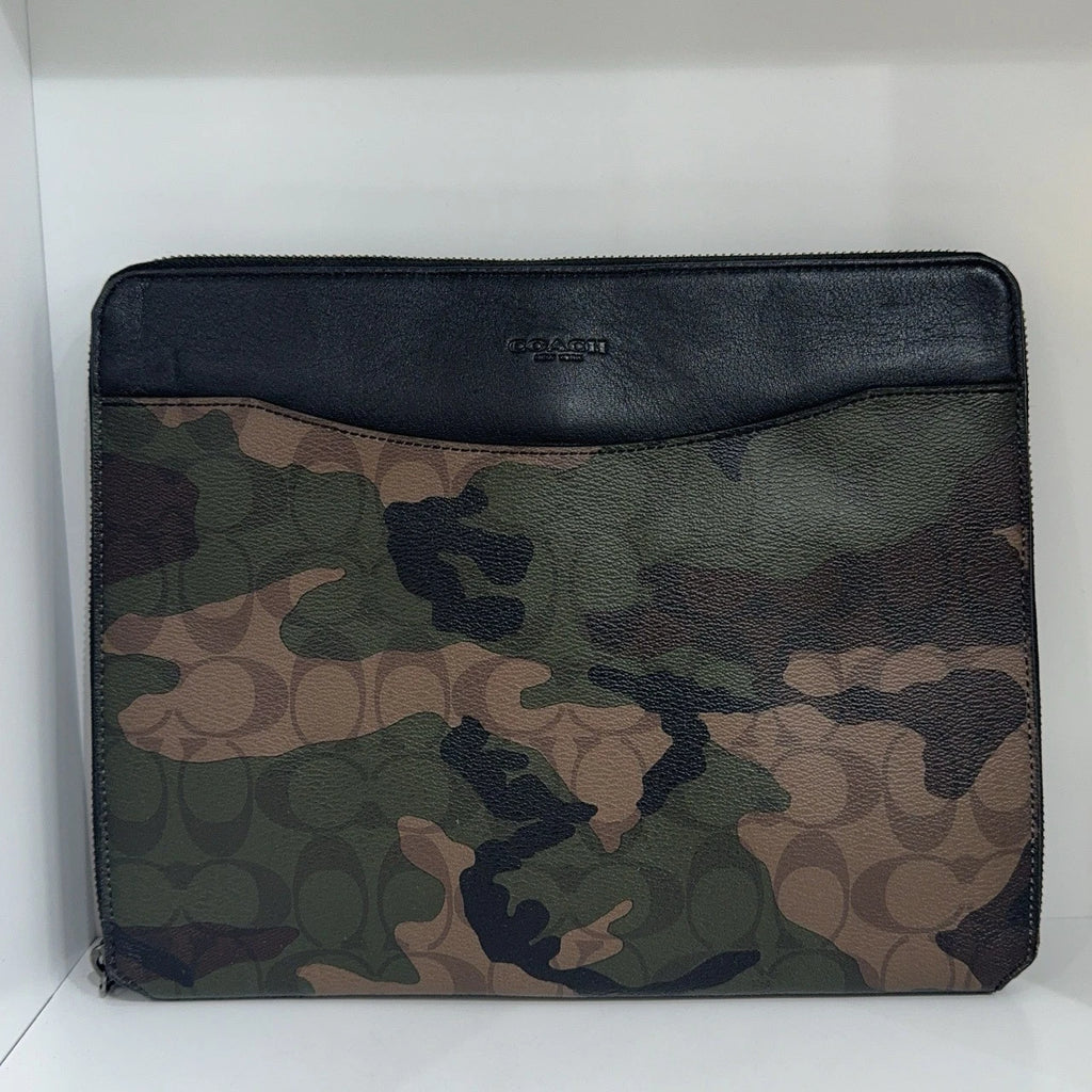 Coach Camouflage Colorblock PVC Leather Clutch Bag For Men