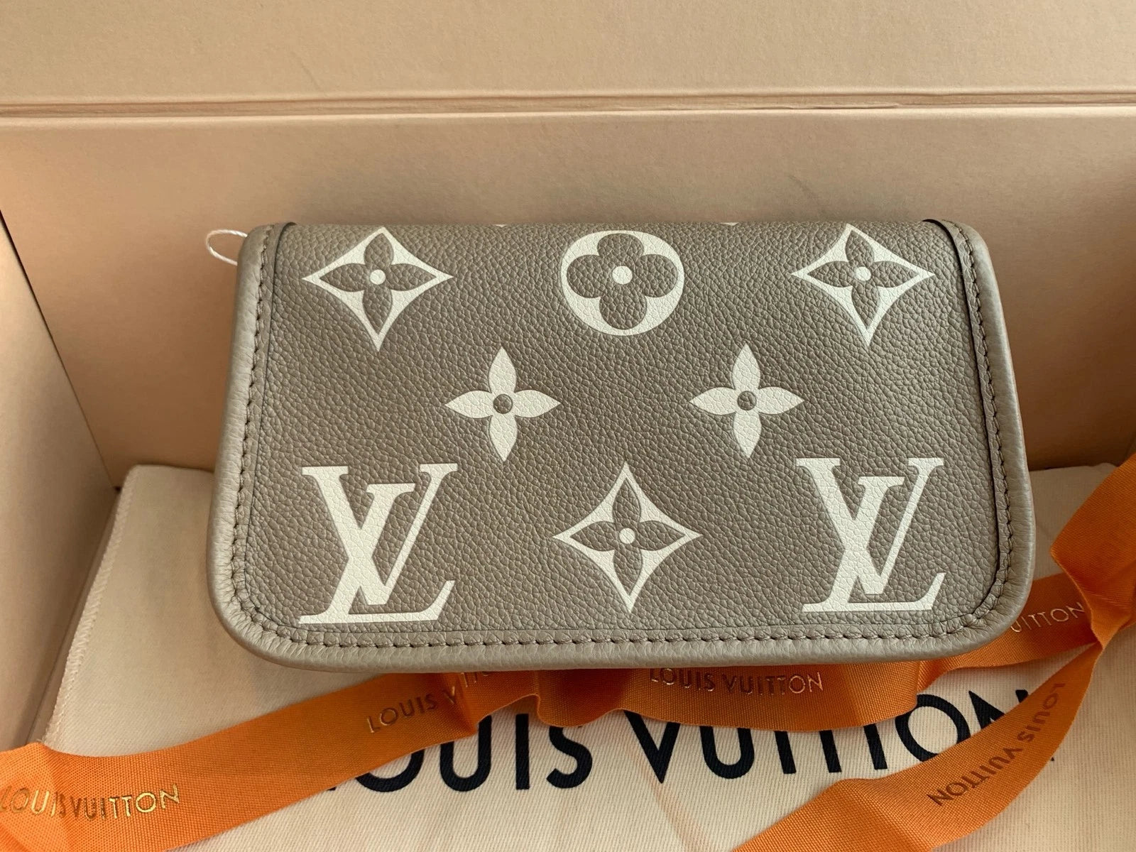 Louis Vuitton Leather Gray Nano Baguette Shoulder Bag For Women