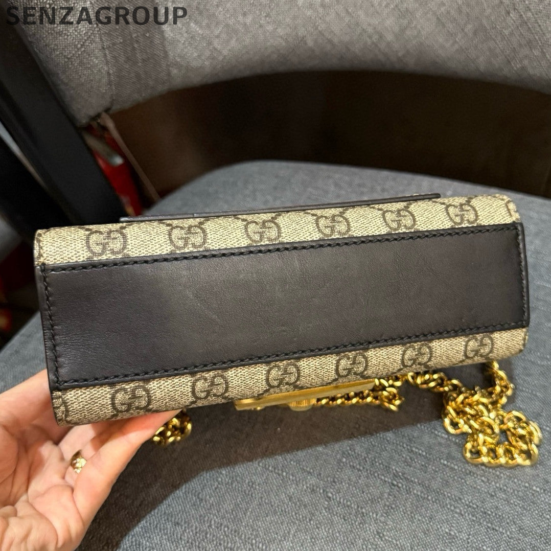 Gucci Padlock Small Chain Shoulder Bag Brown Classic Women's