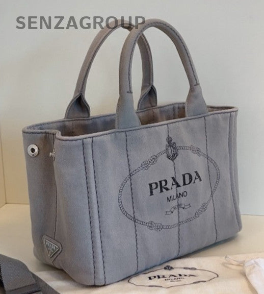 Prada Beach 2Way Gray Silver Handbag Shoulder Bag Used Women Classic