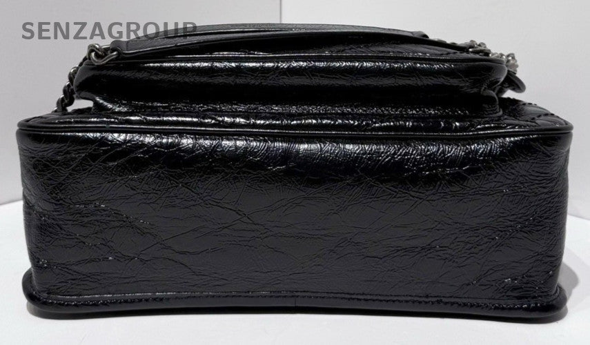 Saint Laurent Niki MM Chain Shoulder Bag Black Silver Used Women Classic