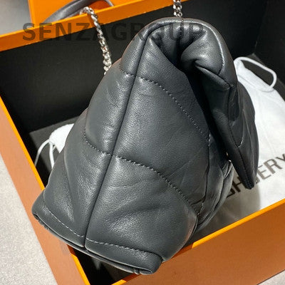 Saint Laurent Mini Silver Gray Chain Shoulder Bag - Classic Women's Purse