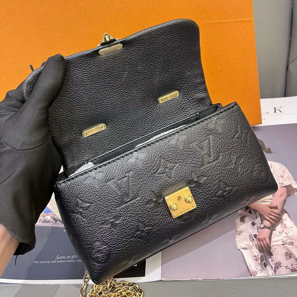Louis Vuitton Madeleine Black Gold Crossbody Top Handle Excellent
