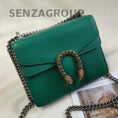 Gucci Green Silver Snake Head Shoulder Crossbody Bag Women Classic