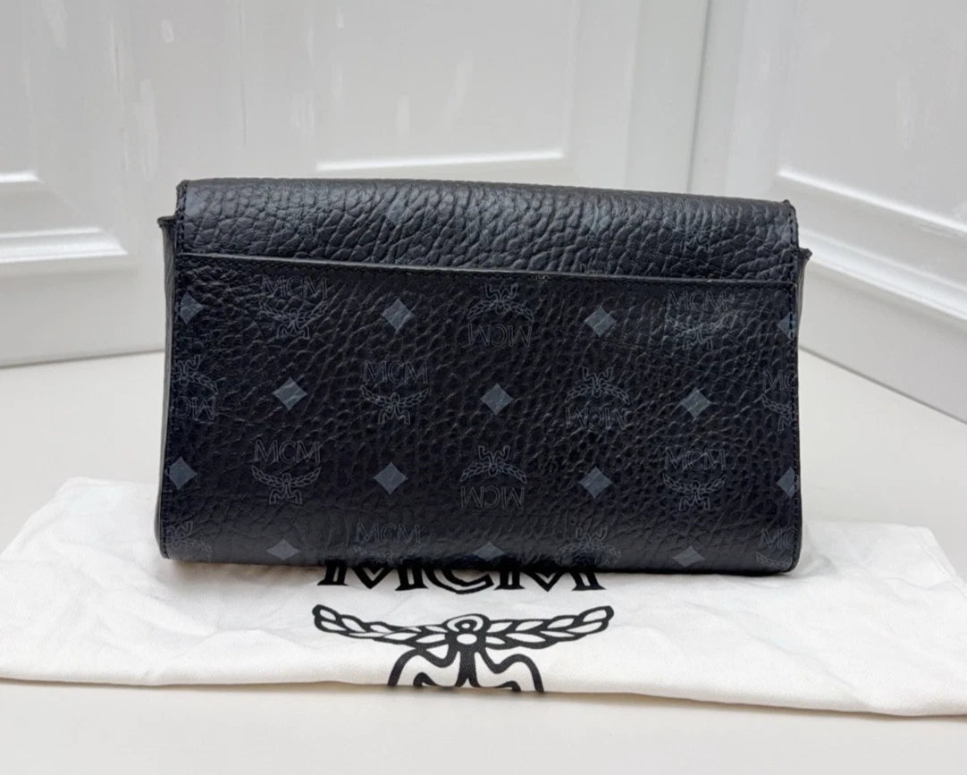 MCM Millie Visetos Chain Shoulder Bag Crossbody Bag Silver Women
