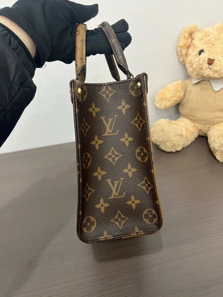 Louis Vuitton Canvas On The Go Small Tote Bag For Women