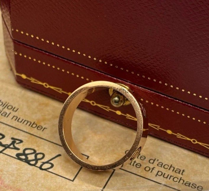 Authentic Cartier Love Classic 5.5mm 18K Rose Pink Gold Band Ring EU55/US7.25