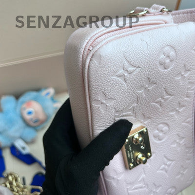 Louis Vuitton Pink Gold Monogram Leather Messenger Shoulder Bag Women