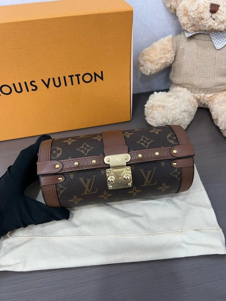 Louis Vuitton Canvas Papillon Chain Shoulder Bag For Women