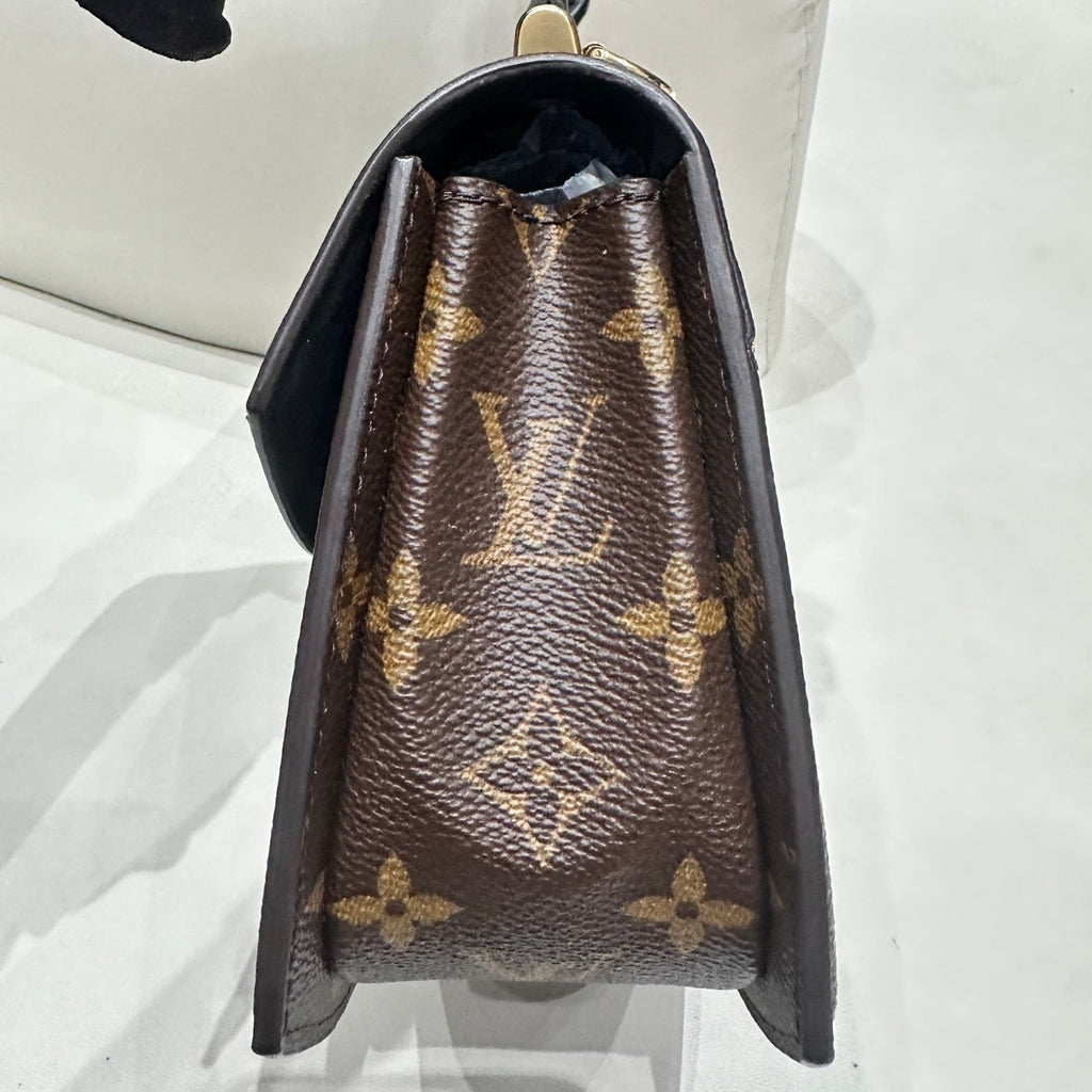 LV Tilsitt Monogram Brown Gold Buckle Handbag Shoulder Bag Women